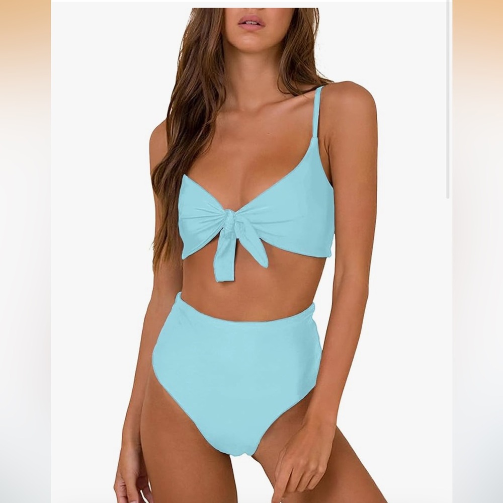 HONLYPS cupshe style high waisted bikini set for women tummy control twist top